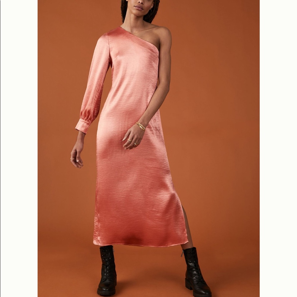 NWT Anthropologie One-Shoulder Dress. Size Large